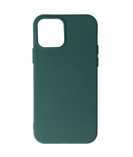 Husa iPhone 11 Pro Max, Silicon Catifelat cu Interior Microfibra, Verde Midnight